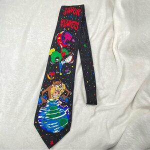 Looney Tunes Mania Vintage Marvin the Martian Tasmanian Devil Neck Tie